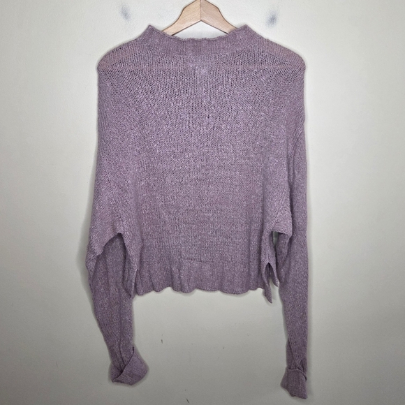 Ruby Moon | Mauve Pink Notched Neck Sweater Ribbed Hem Cuffed Sleeves Size Small - Picture 5 of 5